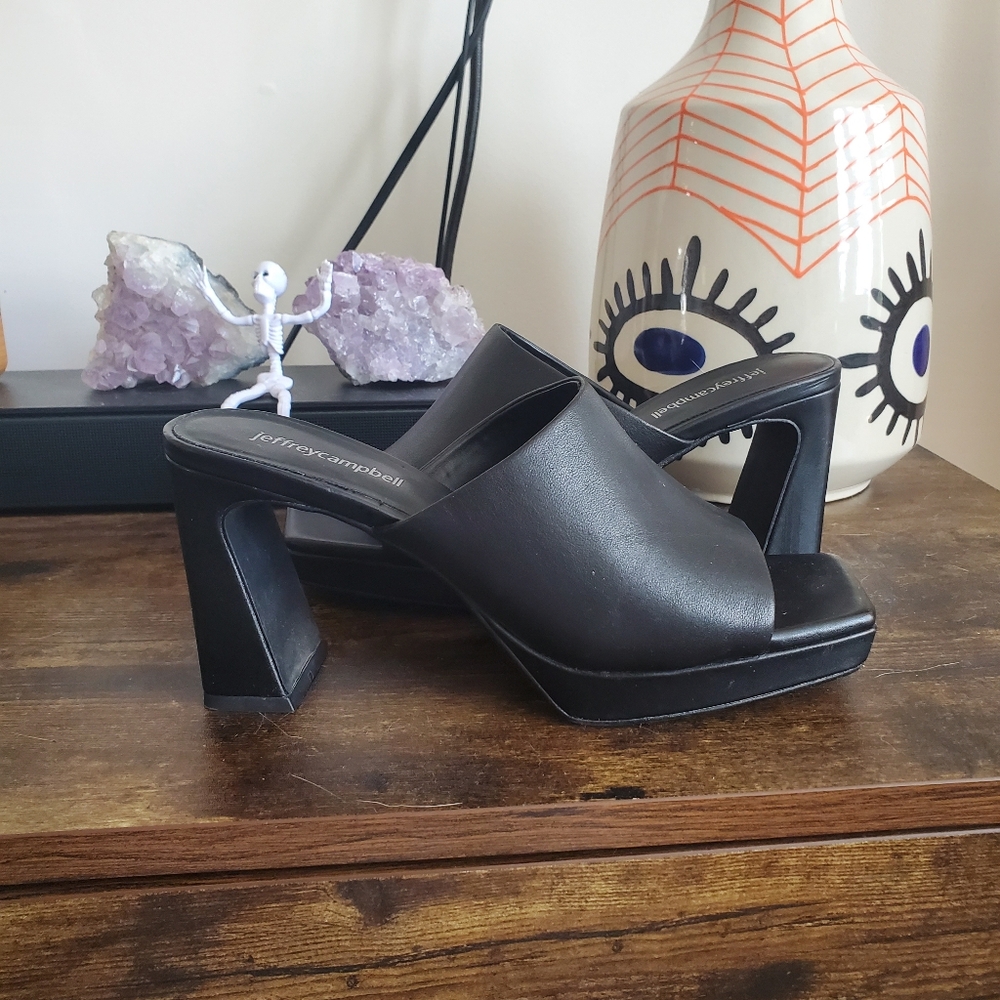 Jeffrey Campbell Black Women's Platform Mules
